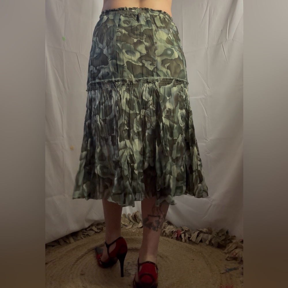 Watercolor Camouflage Tiered Frilly Fairy Grunge Skirt Size M - Picture 3 of 14